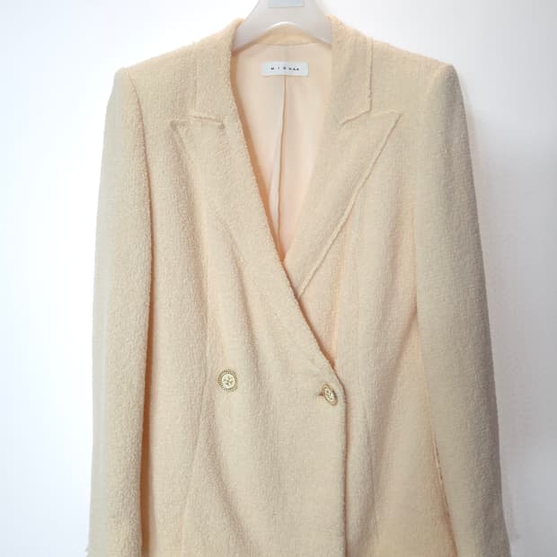 미샤 MICHAA 부클 울블렌드 더블 자켓 55 사이즈