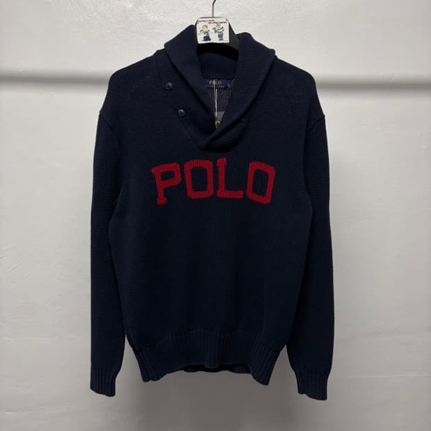 폴로 랄프로렌 스펠아웃 숄카라 니트