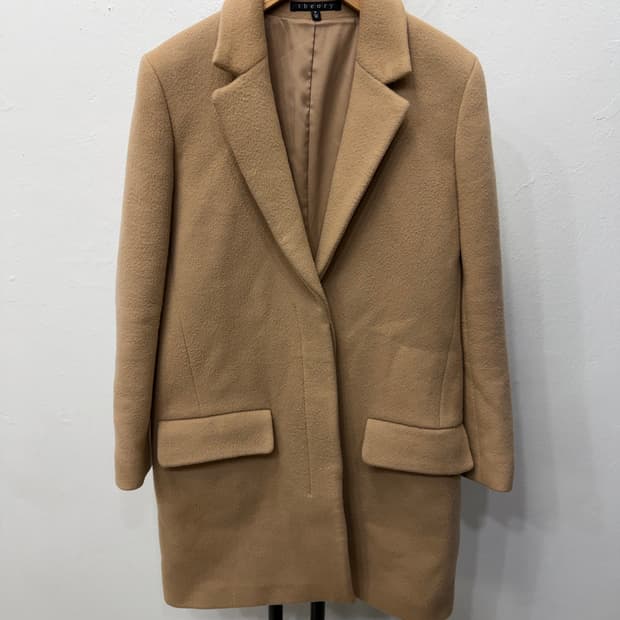 정품) 띠어리 캐시미어100 베이지코트 P