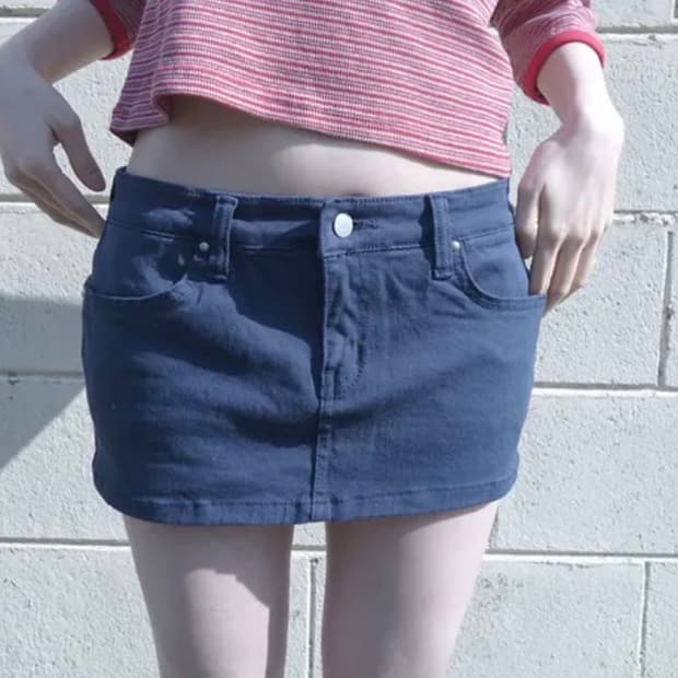 에이블리 젤레나 데님 스커트 팬츠 치마반바지 / 무신사하구미모리걸빈티지