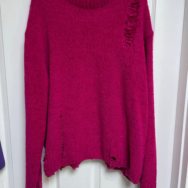 [F] 스탠드얼론 핑크 디스트 니트