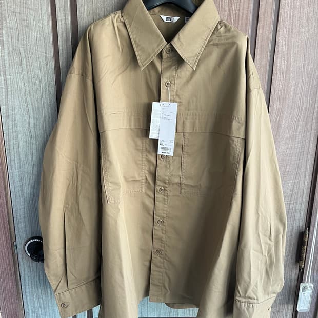 새상품(XXL)유니클로U 유틸리티 오버사이즈 셔츠 카키