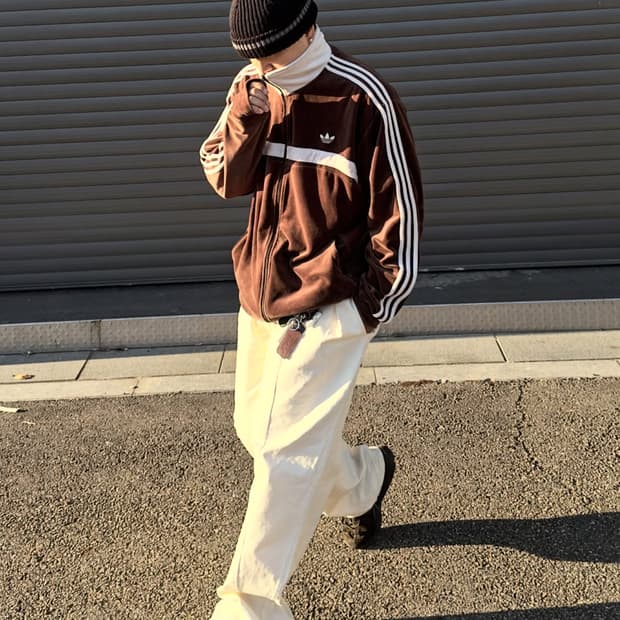 Adidas 아디다스 벨루어 브라운 져지 3XL 실측 4XL