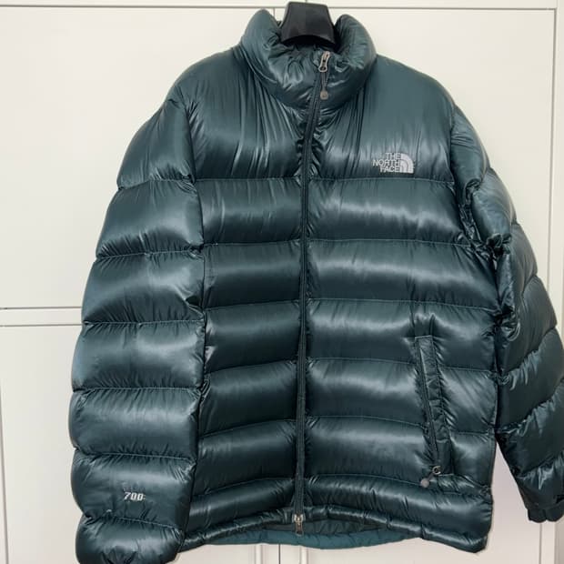노스페이스 700 퍼텍스 구스다운패딩 다크그린 애벌레패딩