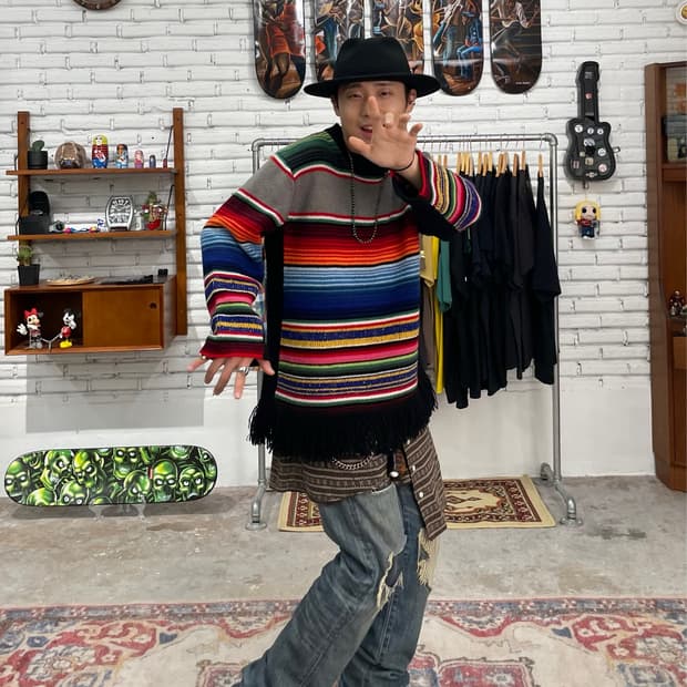 Junior Watanabe Jamiroquai fringe knit