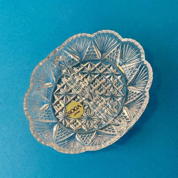 Vintage SOGA Japan Divided Crystal Tray