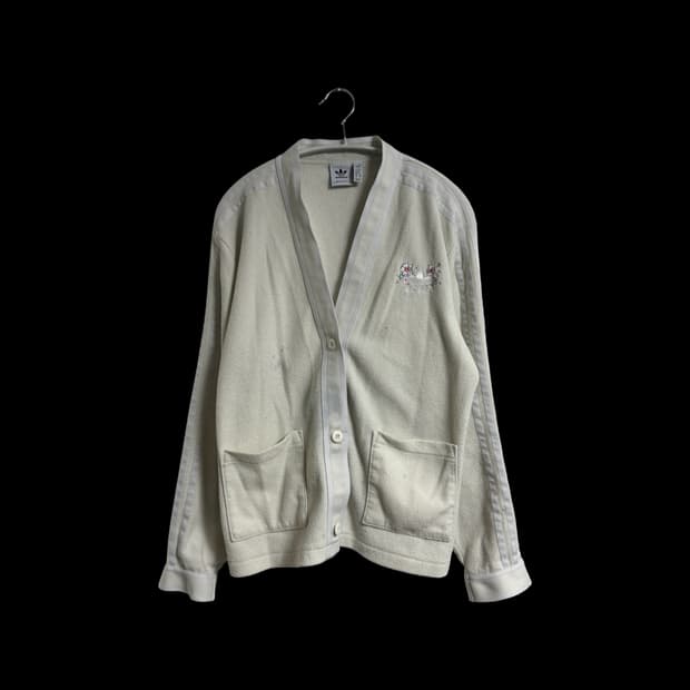 아디다스 플라워 자수 가디건