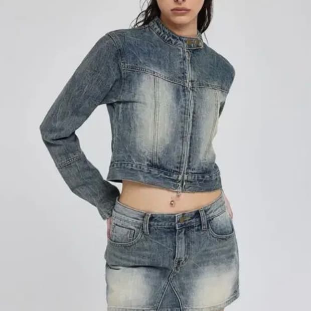 블랙업 클레븐 청자켓 s