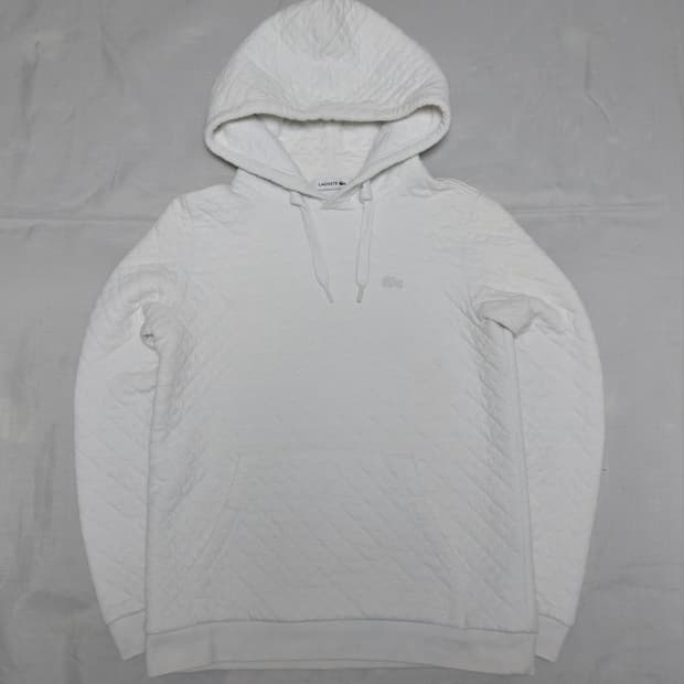 라코스테 퀼팅 후드티 화이트 90