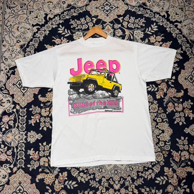 USA 90s ALORE JEEP 킹오브더힐 반팔 XL 싱글스티치