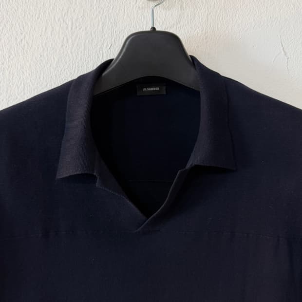 질 샌더 코튼 카라 티셔츠 