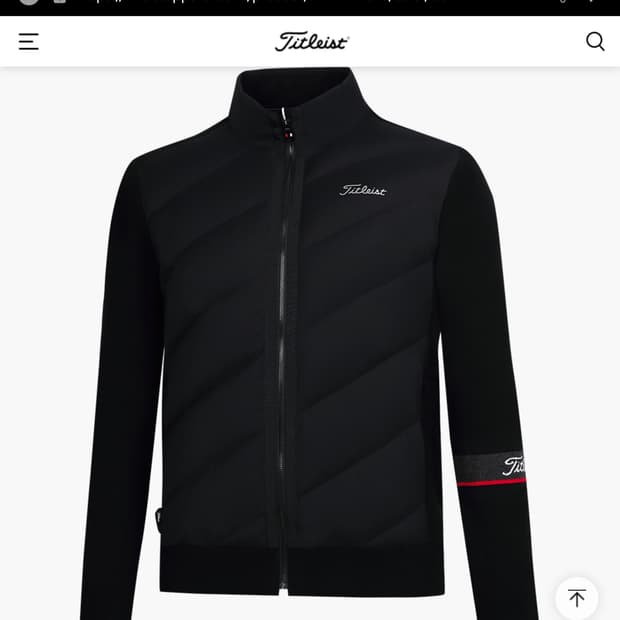 타이틀리스트 남성 하이브리드 패딩 자켓 투어핏 퍼포먼스 다운 골프 95