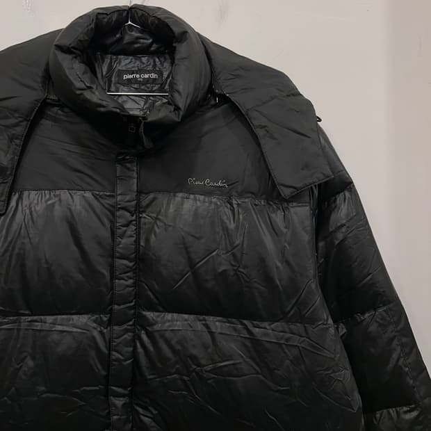 피에르가르뎅 덕다운 글로시 후드 푸퍼 패딩