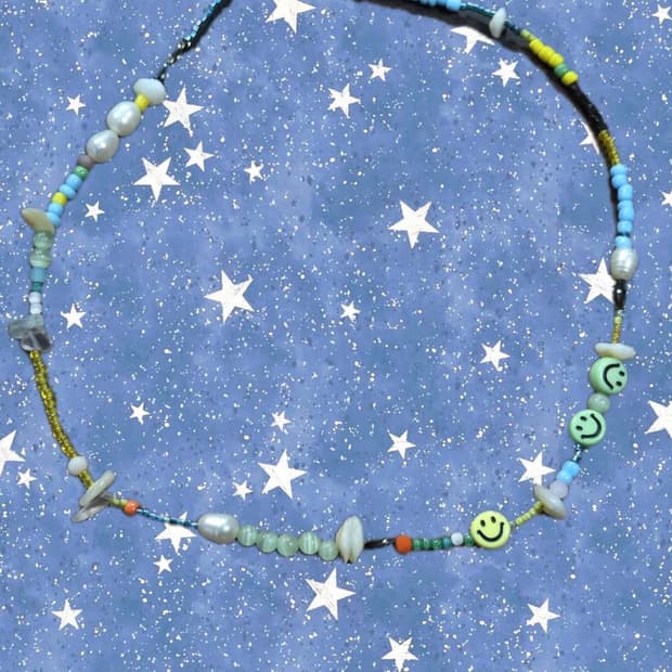 스마일 비즈 목걸이