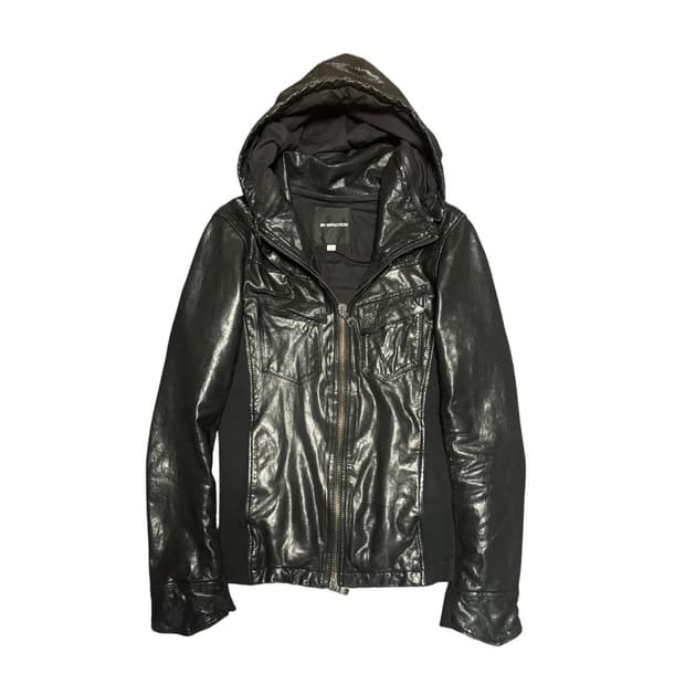 Buffalo Babs leather hooded jacket