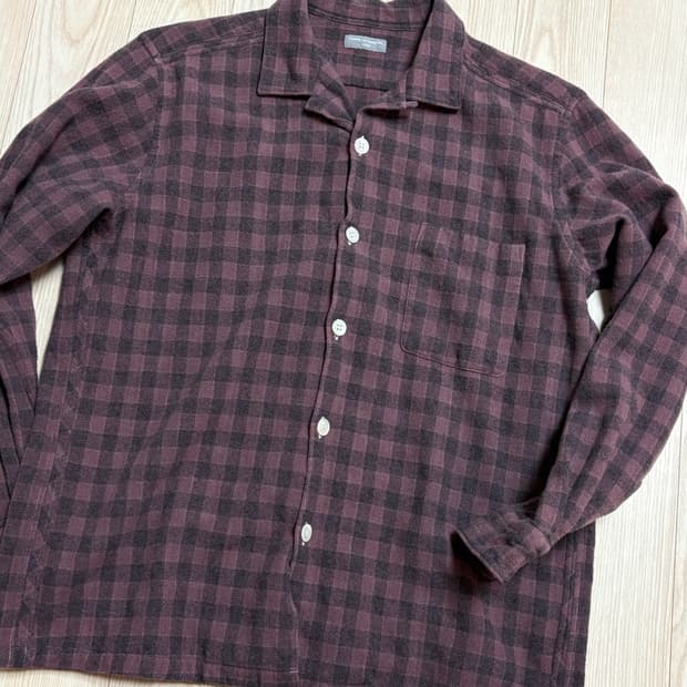 꼼데가르송옴므 울혼방 깅엄셔츠