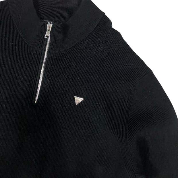 게스 하프 카라 반집업 니트 L