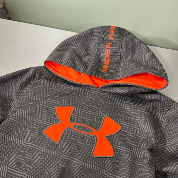 우먼M 언더아머 진그레이 빅패치로고 트레이닝 헬스후드