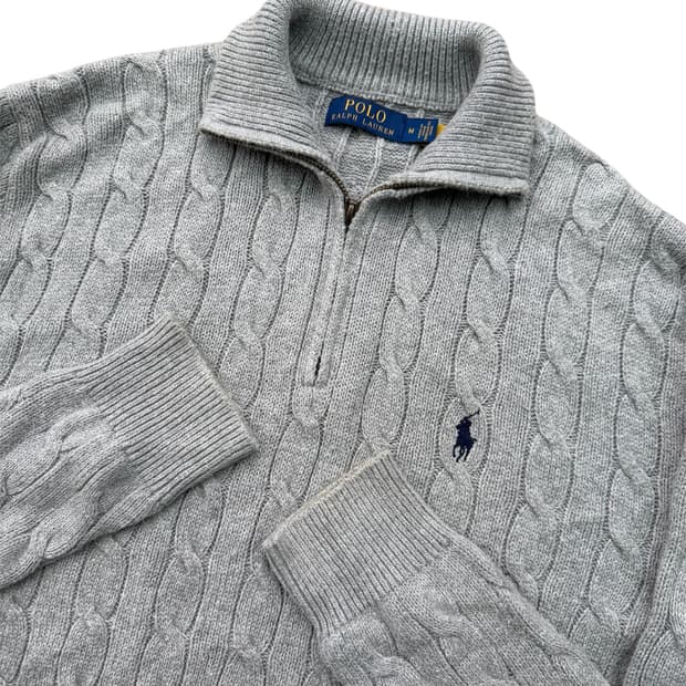 Polo by Ralph Lauren 폴로 랄프로렌 반집업 케이블 니트