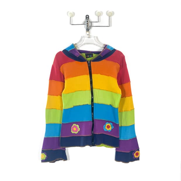 빈티지 패치워크 후드 집업