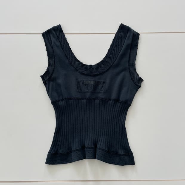 샤넬 04s 38|44-55 슬리브리스 니트 탑