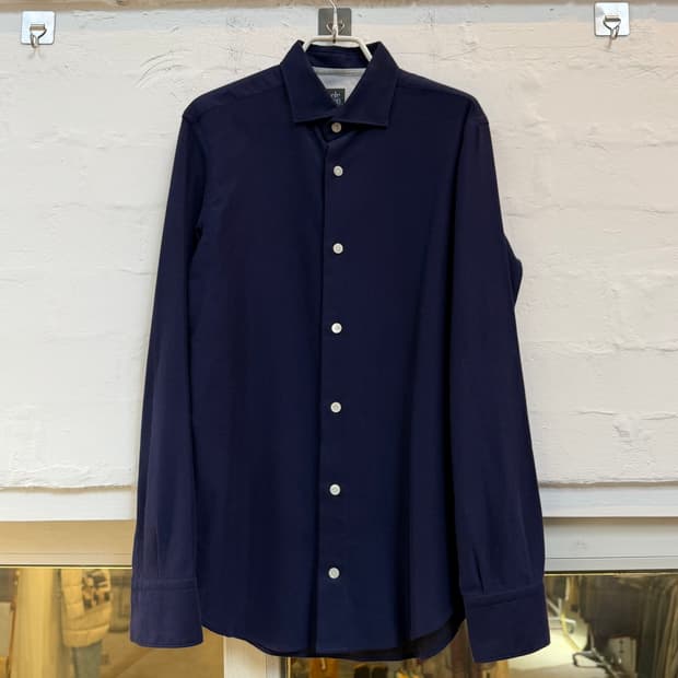 Eleventy 코튼 퍼플 네이비 셔츠 남방 L(100)