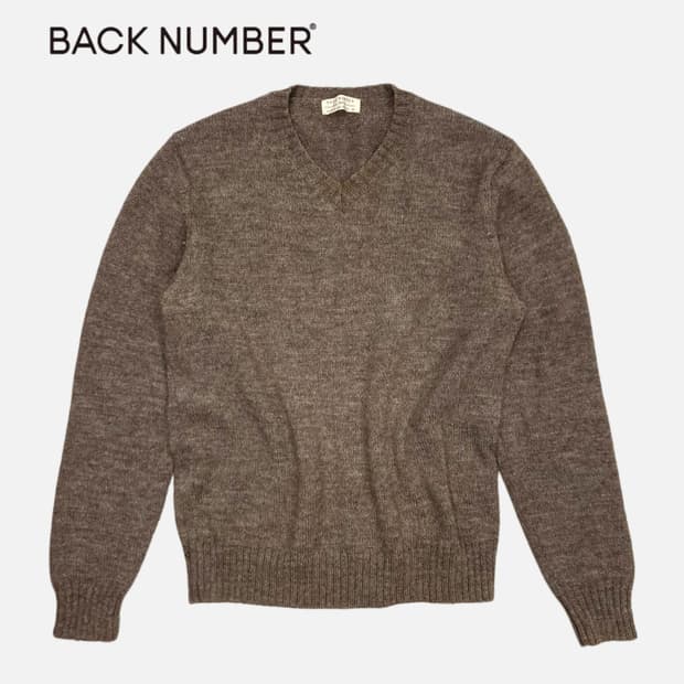 brown wool v-neck knit