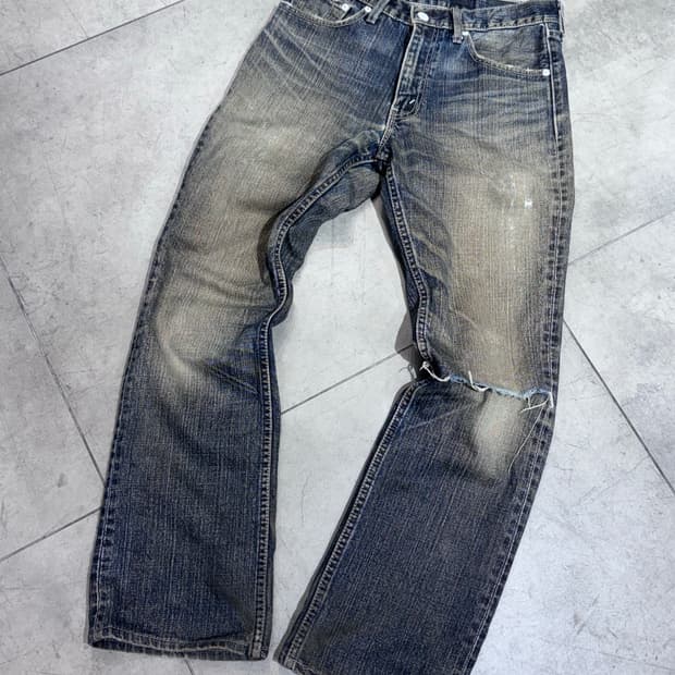 리바이스 빈티지 워싱 데미지 데님 팬츠 바지 