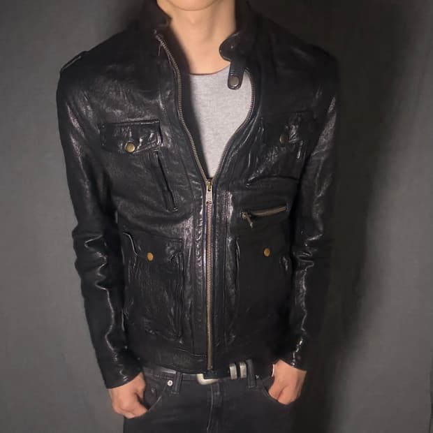 japan vintage ltaly lamb skin jacket