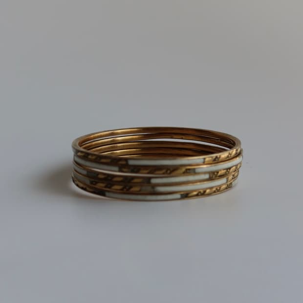 ivory wide stripe bangle set