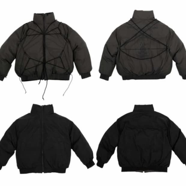 오호스 리버시블 타이 웰론 패딩 블랙