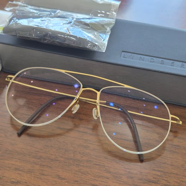 린드버그 씬타늄 5507 골드 투브릿지 안경테