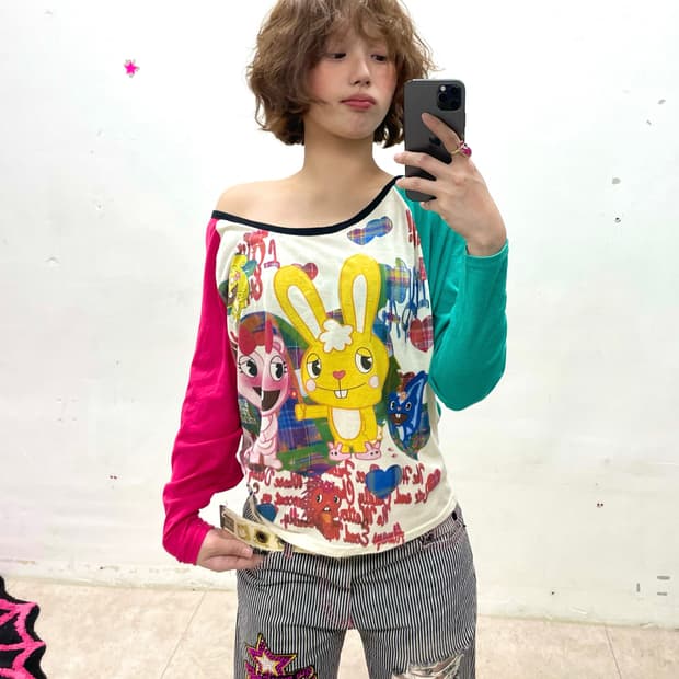 Rabbit cutie multi long sleeve