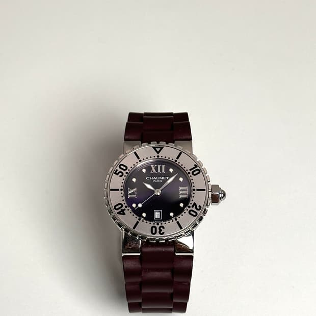 쇼메 클래스 원 스테인리스 & 버건디 러버 워치