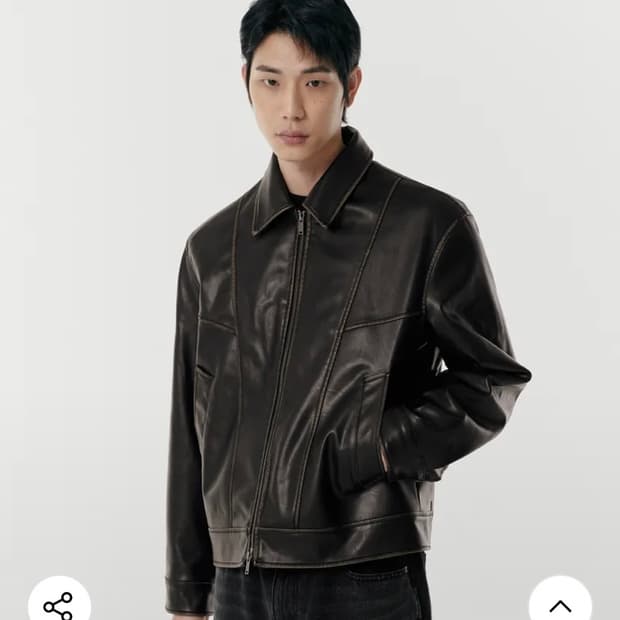 무신사 스탠다드 레더자켓 블랙 m