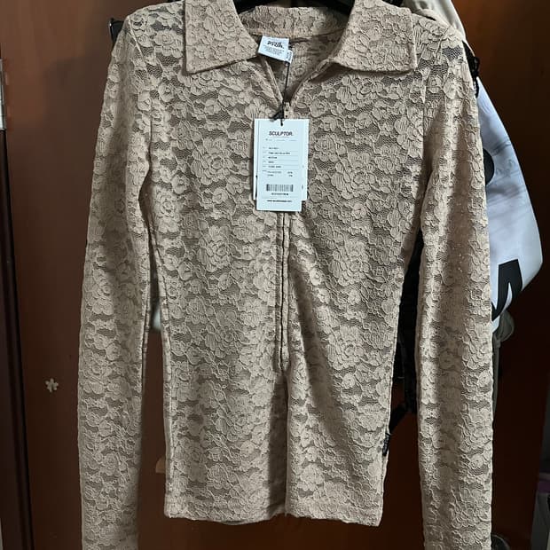 로즈 레이스 집업 셔츠