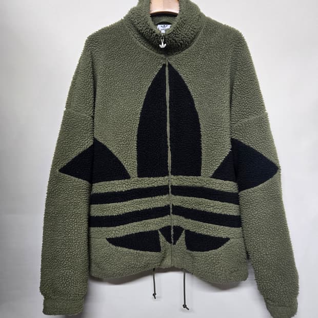 아디다스 빅 트레포일 셰르파 플리스 자켓 L