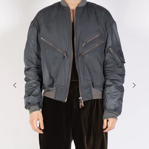 하이더아커만 19ss Grey Zipped Nylon Bomber
