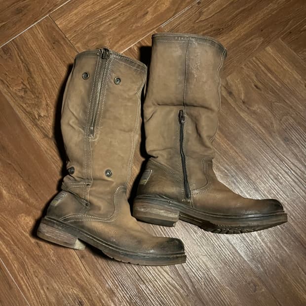 MANAS leather fur boots