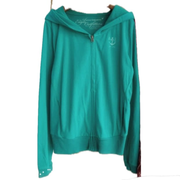 하구미 민트 청록 후드집업 핀터깔