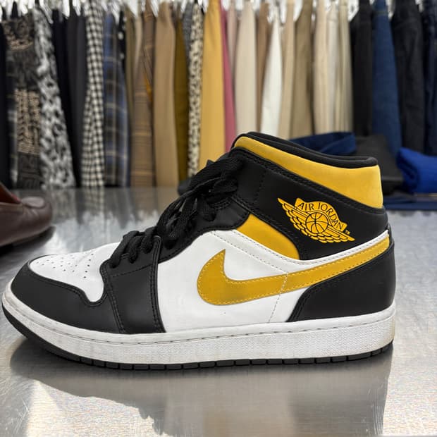 나이키 에어 조던 1 미드 블랙/옐로우 275mm