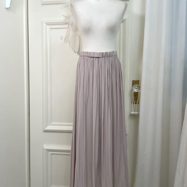 sheer lavender shirring banding long ski