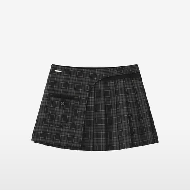 미세키서울 Pocket layered check Black