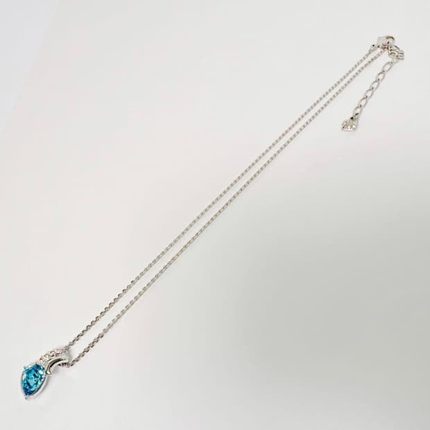 스와로브스키 정품 크리스탈 아쿠아 블루 목걸이 박스 및 태그 포함