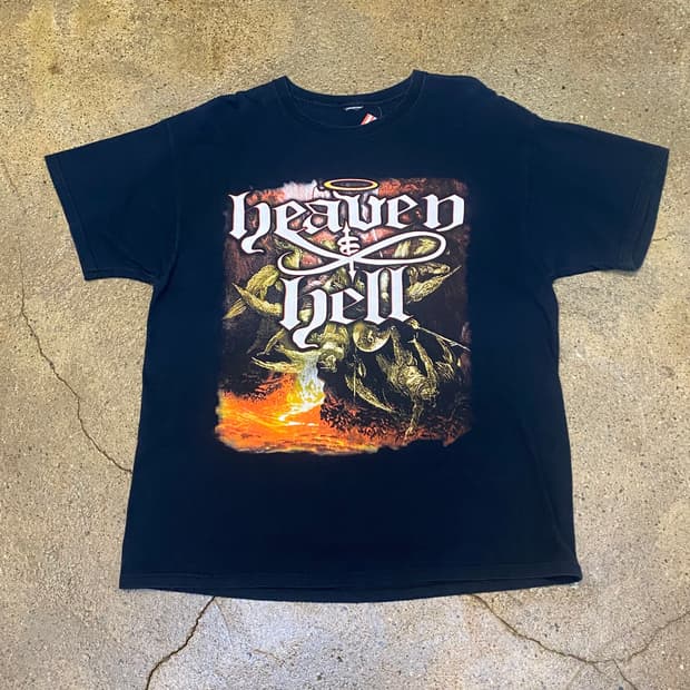 미국 빈티지 엘리스 쿠퍼 헤븐헬 프린팅 티셔츠 락티셔츠 반팔티