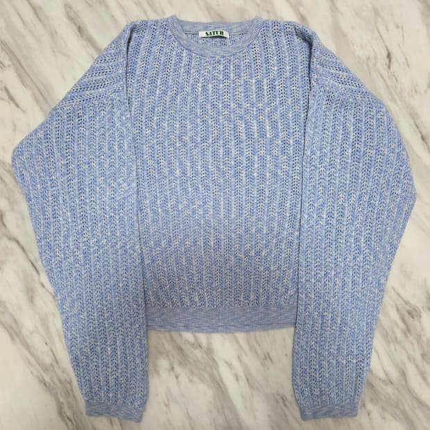 세터 내츄럴 메쉬드 니트 블루