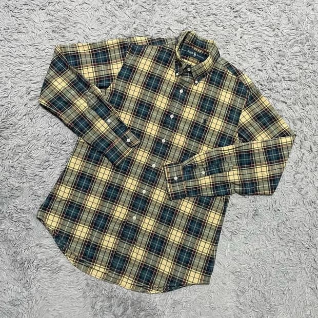 빈티지 폴로 랄프로렌 체크 셔츠 클래식 m