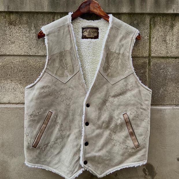 1970s SUEDE WESTERN SHERPA 스웨이드웨스턴베스트