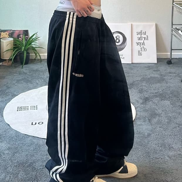 90s ADIDAS 스펠로고 올드스쿨 져지 트랙팬츠