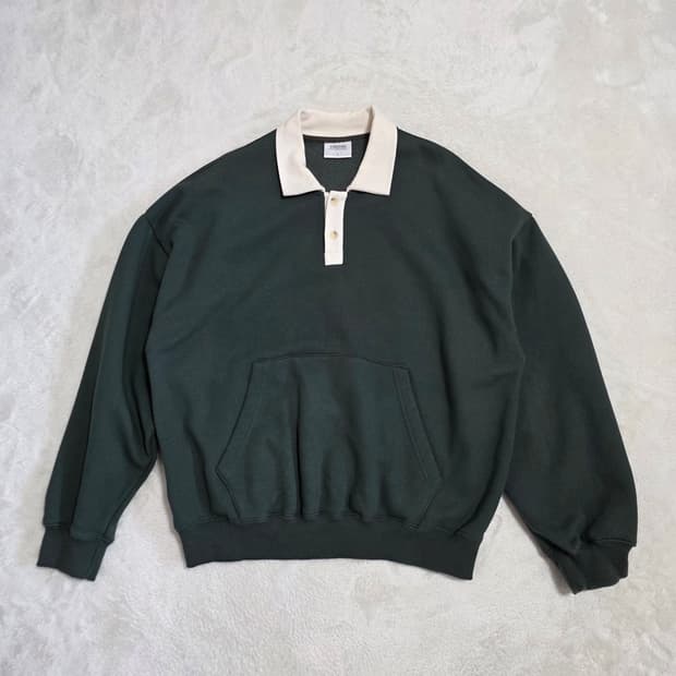 (L)퍼스텝 기모 카라 맨투맨 카키